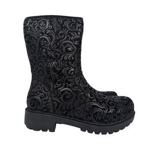 Alegria Chalet Mid Boots Rococo Womens 8-8.5 EU38 Black Leather Pattern Lined